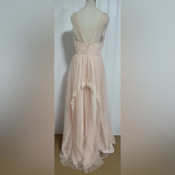 Watters blush pink delicate lace Lucy Gown Size 8 - Picture 4 of 12